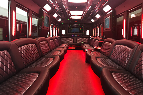 Party bus with color LED lights