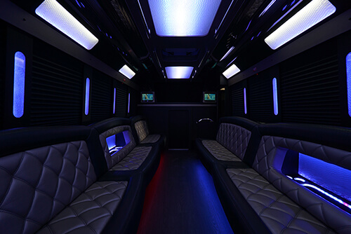 Beautiful party bus interior