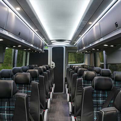 charter bus interior view