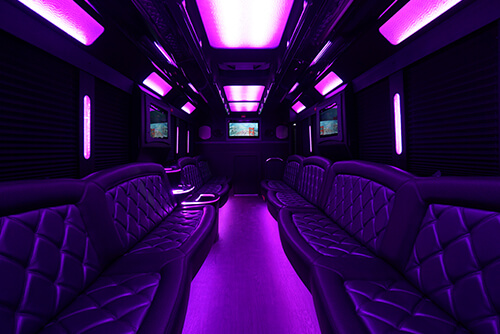 Party bus with LED lights