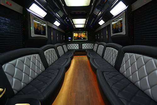 34 Passenger Party Bus interior