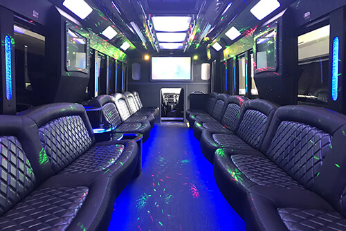 43 passenger party bus interior