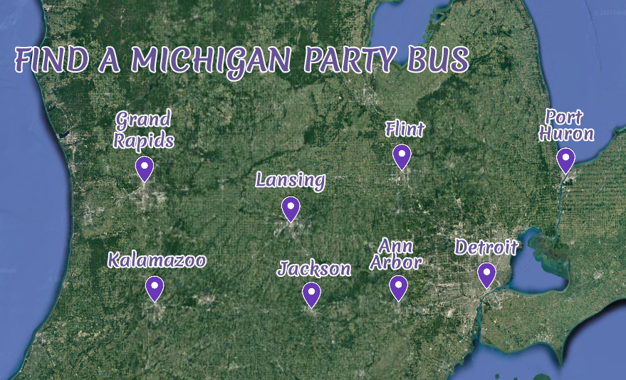 Michigan Party Bus' service area