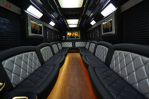 Spacious Party Bus interior