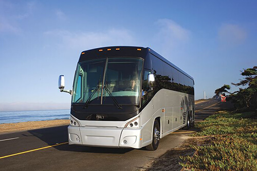 bus charter exterior view
