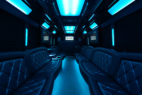 ample party bus flint interior