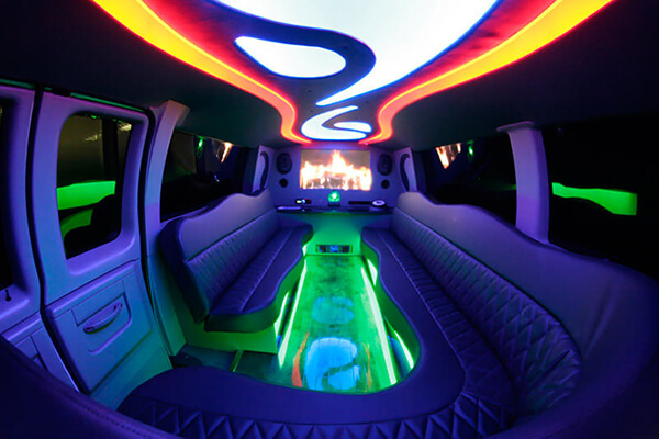 interior of a luxury limo