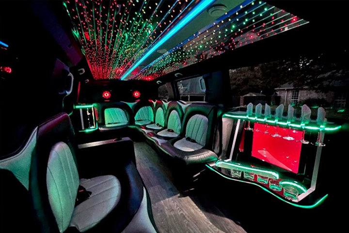 Inside a Mercedes limo