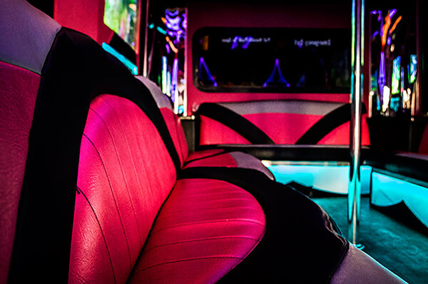 24 passenger pink limo bus interior