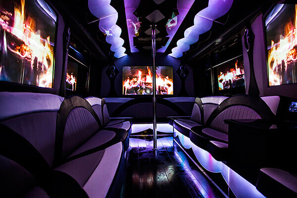 30 Passenger Party Bus interior