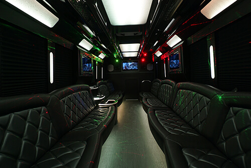 Party bus with moody LED lights