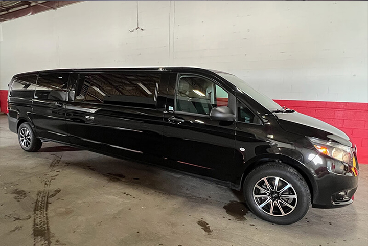 Black Mercedes Limousine exterior