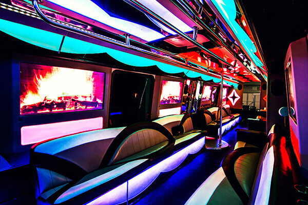 Elegant Kalamazoo Party Bus interior