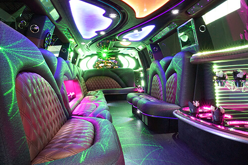 limousine with colorful LED lighting