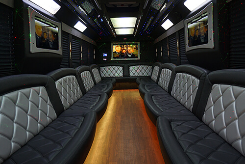 Party bus with leather seats